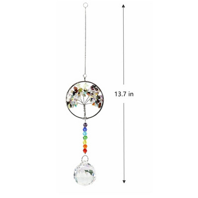 Crystal Tree of Life Catchers Crystals Ball Privjesak Rainbow Maker Viseći Suncatcher Ukras za prozor Dekoracija kućnog vrta