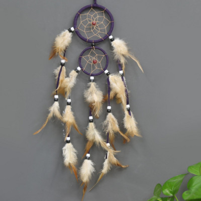 Vintage διακόσμηση σπιτιού Retro Feather Dream Catcher Κυκλικά Φτερά Κρεμαστά στον τοίχο Dream Catchers Διακόσμηση για αυτοκίνητο