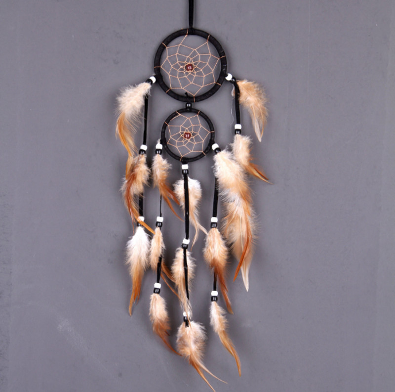 Vintage διακόσμηση σπιτιού Retro Feather Dream Catcher Κυκλικά Φτερά Κρεμαστά στον τοίχο Dream Catchers Διακόσμηση για αυτοκίνητο