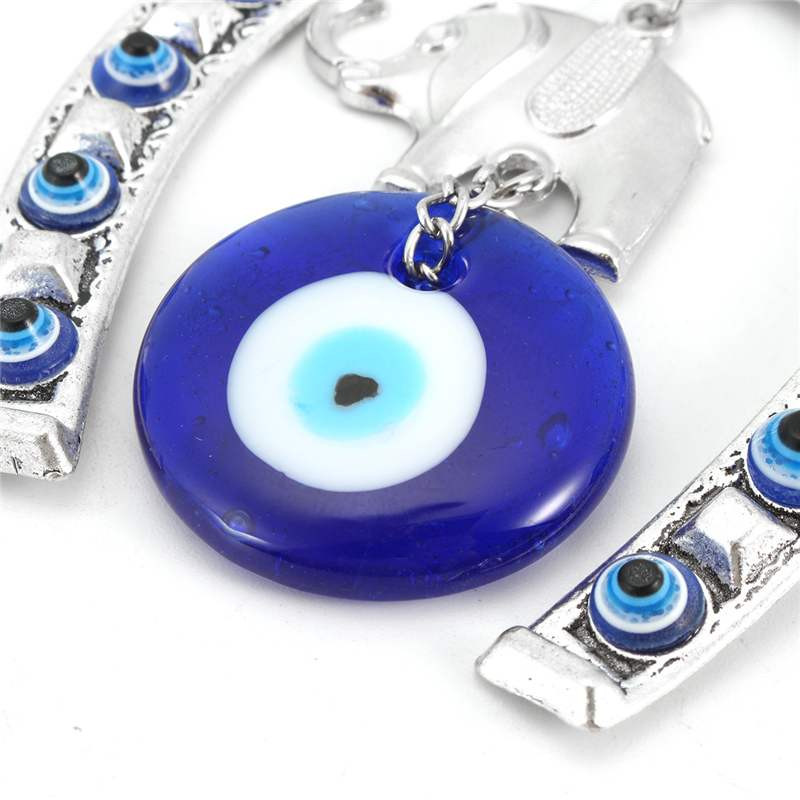 Török kék szem amulett patkó elefánt szalaggal Etnikai falra akasztó Szerencsés medálok szélcsengő otthoni autódíszítés ajándék