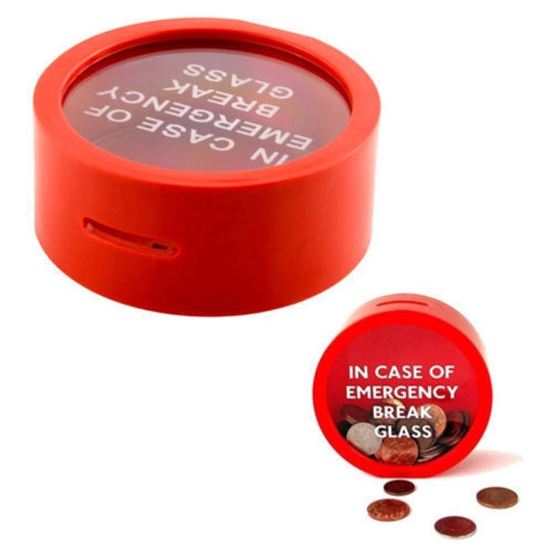 1PCS Кутии за пари Творчески спешни животоспасяващи касички Кутии за пари Буркан Кутия за съхранение на монети за пари в евро GBP Декорация на дома
