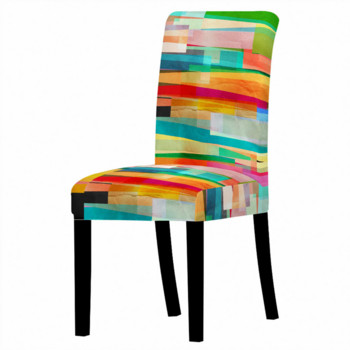 Еластичен калъф за стол с геометрична шарка Спандекс Калъф за трапезарен стол за хотел Ресторант Начало Декор Протектор за стол