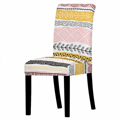 Ģeometriskā raksta elastīgs krēsla pārvalks Spandekss ēdamistabas krēsla pārvalks viesnīcas restorāna mājas dekorēšanai krēsla aizsargs