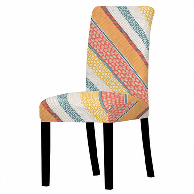Ģeometriskā raksta elastīgs krēsla pārvalks Spandekss ēdamistabas krēsla pārvalks viesnīcas restorāna mājas dekorēšanai krēsla aizsargs