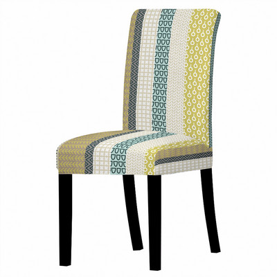 Ģeometriskā raksta elastīgs krēsla pārvalks Spandekss ēdamistabas krēsla pārvalks viesnīcas restorāna mājas dekorēšanai krēsla aizsargs