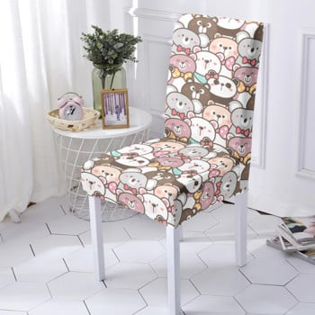 Κάλυμμα καρέκλας τραπεζαρίας Κάλυμμα καρέκλας τραπεζαρίας με μοτίβο κινουμένων σχεδίων Κουνέλι Γάτα Διακόσμηση σαλονιού Αξεσουάρ σπιτιού Προστατευτικό καρέκλας