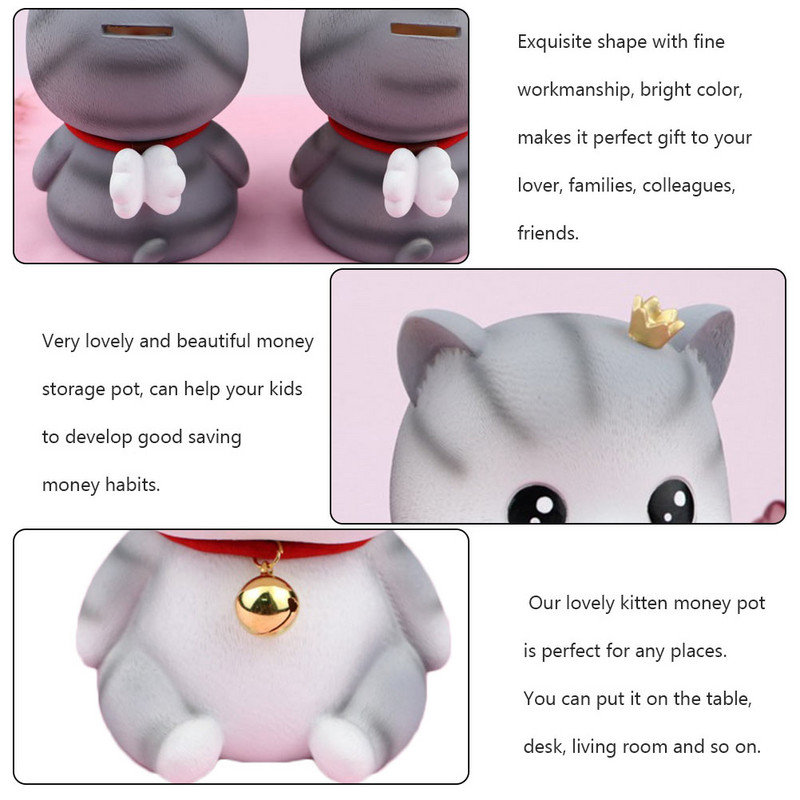 Mačka kasica prasica Djevojčica Kasice prasice Dječji crtić Mačka bankica spremnik za novčiće Dječji rođendanski poklon Vinilni ukrasni spremnik za novčiće Dijete