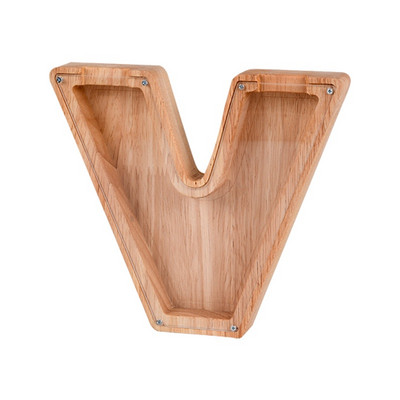 Divdesmit seši angļu alfabēta cūciņa banka koka monētu naudas taupīšanas kaste, monētu glabāšanas kaste, galddatora rotājumi mājas dekorēšanai