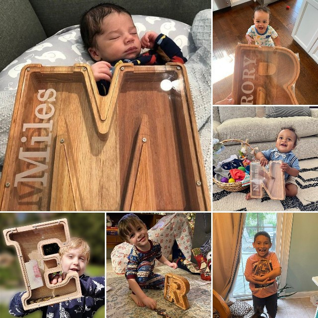 Divdesmit seši angļu alfabēta cūciņa banka koka monētu naudas taupīšanas kaste, monētu glabāšanas kaste, galddatora rotājumi mājas dekorēšanai