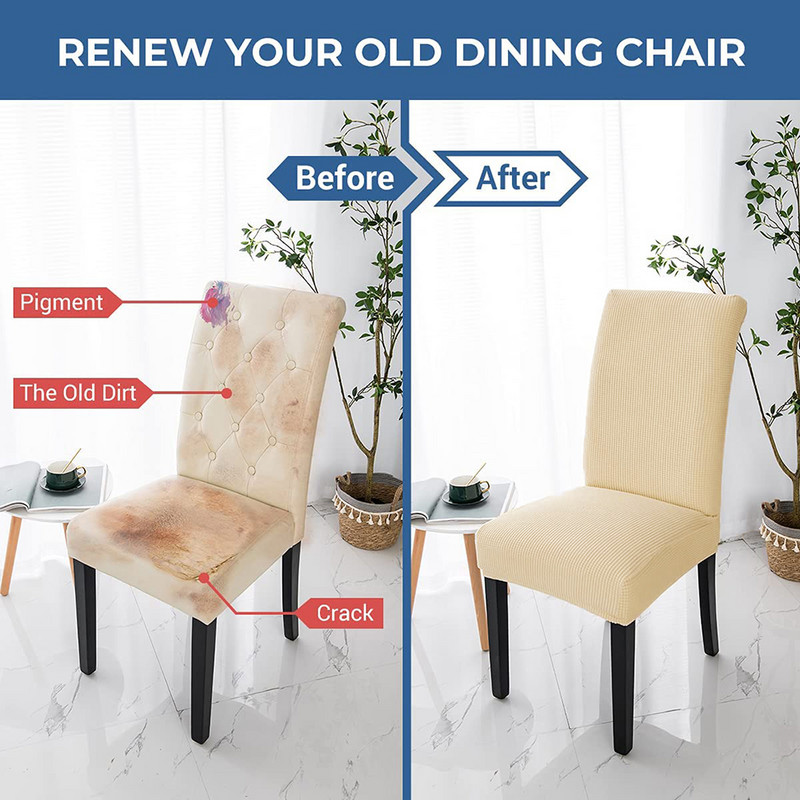Žakarda krēsla pārvalks Universāla izmēra krēsla sēdekļa aizsargs Spandex elastīgs krēsla pārvalks biroja virtuves kāzu banketam 1 gab.