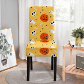 Κάλυμμα καρέκλας Stretch Halloween Μαύρη γάτα Ghost Pattern Ελαστικά καλύμματα καρέκλας για τραπεζαρία Resterant Housse De Chaise