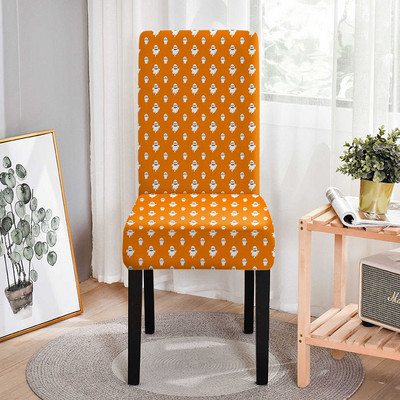 Κάλυμμα καρέκλας Stretch Halloween Μαύρη γάτα Ghost Pattern Ελαστικά καλύμματα καρέκλας για τραπεζαρία Resterant Housse De Chaise