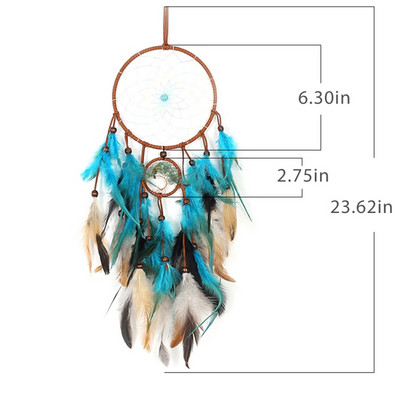 36 krāsu lidojoši vēja zvani sapņu tīkla ķērājs ar rokām darinātas dāvanas spalvu kulons, radoši dobi vēja zvani pie sienas