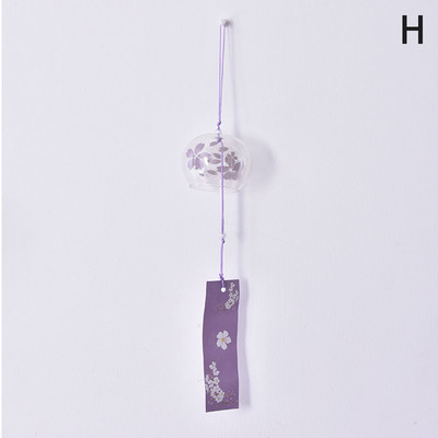 1gb Romantic Crafts Japāņu ķiršu ziedu stikla vēja zvani zvani Mājas dārza biroja rotājums iekštelpu logu piekārtiem dekoriem