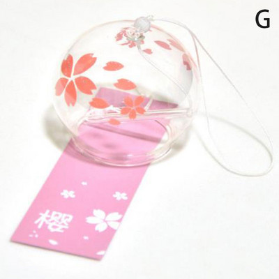 1gb Romantic Crafts Japāņu ķiršu ziedu stikla vēja zvani zvani Mājas dārza biroja rotājums iekštelpu logu piekārtiem dekoriem