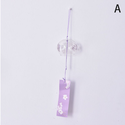 1gb Romantic Crafts Japāņu ķiršu ziedu stikla vēja zvani zvani Mājas dārza biroja rotājums iekštelpu logu piekārtiem dekoriem