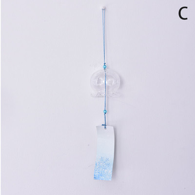 1gb Romantic Crafts Japāņu ķiršu ziedu stikla vēja zvani zvani Mājas dārza biroja rotājums iekštelpu logu piekārtiem dekoriem