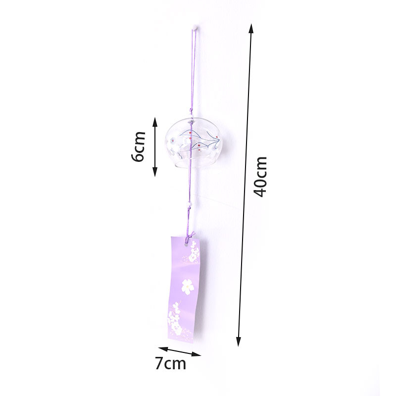 1gb Romantic Crafts Japāņu ķiršu ziedu stikla vēja zvani zvani Mājas dārza biroja rotājums iekštelpu logu piekārtiem dekoriem