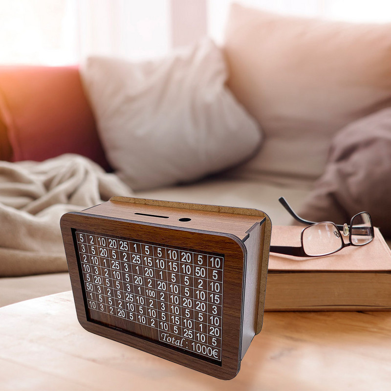 Pinigų dėžutė su skaitikliu Namų skaitiklis Medinis Piggy Bank Medinis amatų dekoravimo dovana neatidaryti Vaikų santaupų tikslinės dovanos