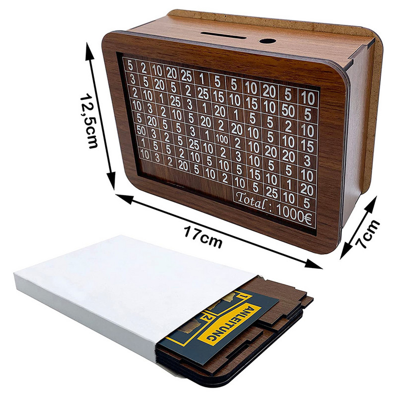 Pinigų dėžutė su skaitikliu Namų skaitiklis Medinis Piggy Bank Medinis amatų dekoravimo dovana neatidaryti Vaikų santaupų tikslinės dovanos