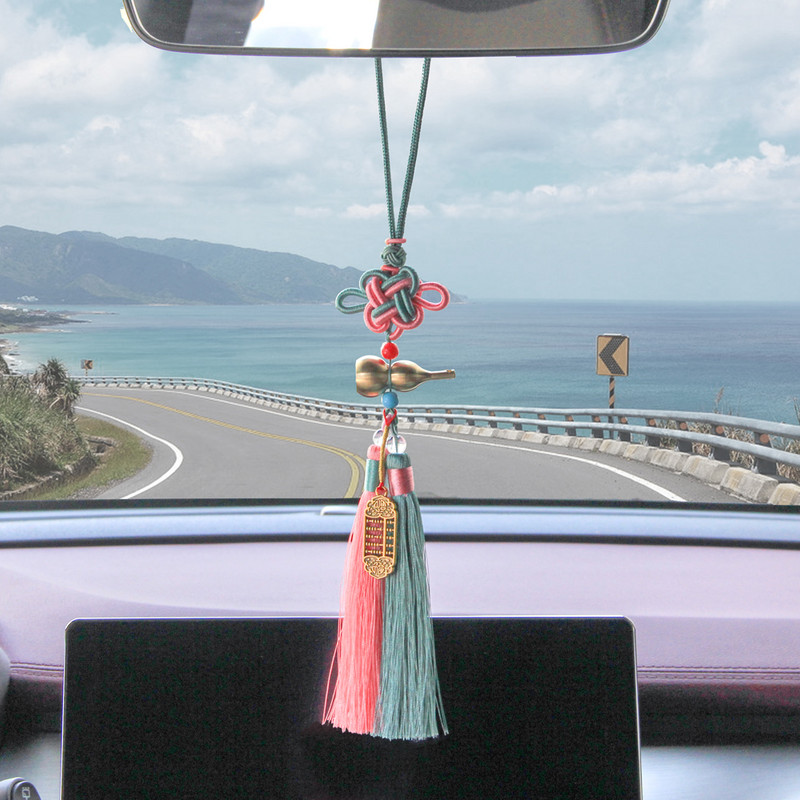 1vnt kiniškas mazgas kutas moliūgas Feng shui durų rankenos priedai Namų dekoras Automobilis Lucky Kabantys amatai Estetinis kambario dekoravimas