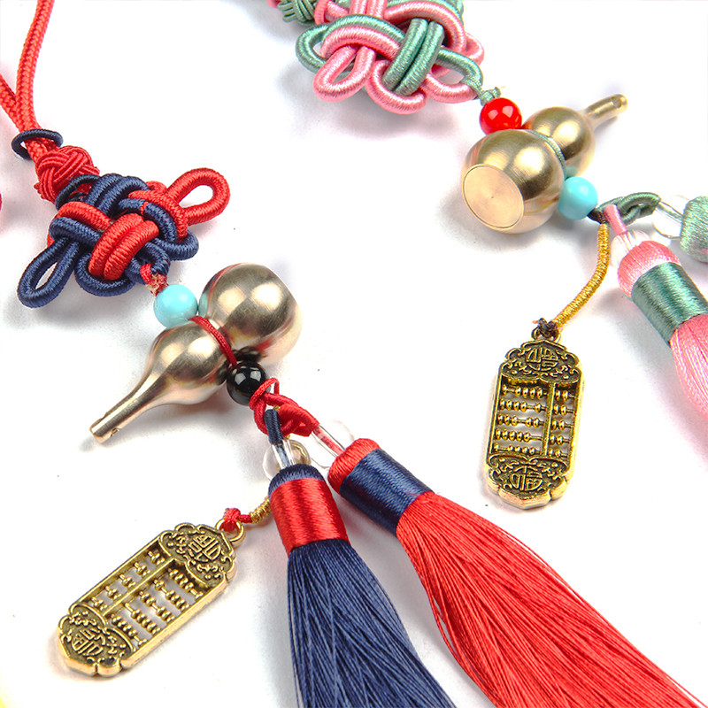 1vnt kiniškas mazgas kutas moliūgas Feng shui durų rankenos priedai Namų dekoras Automobilis Lucky Kabantys amatai Estetinis kambario dekoravimas