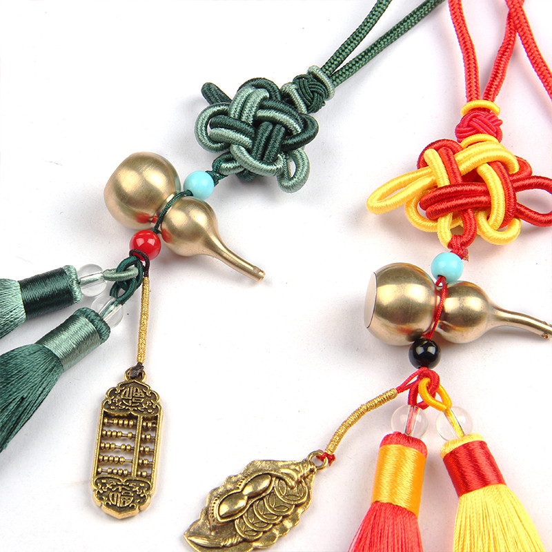 1vnt kiniškas mazgas kutas moliūgas Feng shui durų rankenos priedai Namų dekoras Automobilis Lucky Kabantys amatai Estetinis kambario dekoravimas