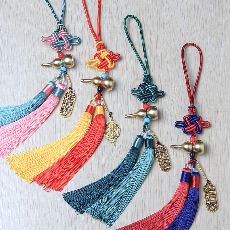 1vnt kiniškas mazgas kutas moliūgas Feng shui durų rankenos priedai Namų dekoras Automobilis Lucky Kabantys amatai Estetinis kambario dekoravimas