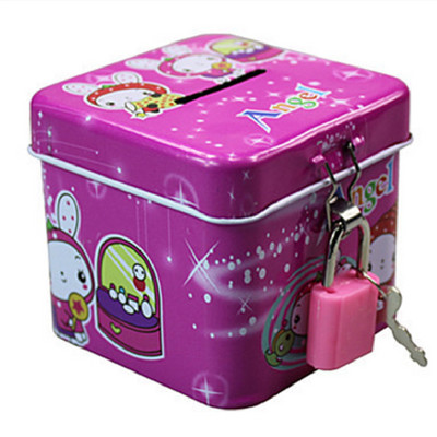 Karikatūra Metāla cūciņa banka ar slēdzenes atslēgu Naudas monētu seifa naudas kaste Radošs monētu futrālis Bērniem jaukas rotaļlietas bērniem dzimšanas dienas dāvanas