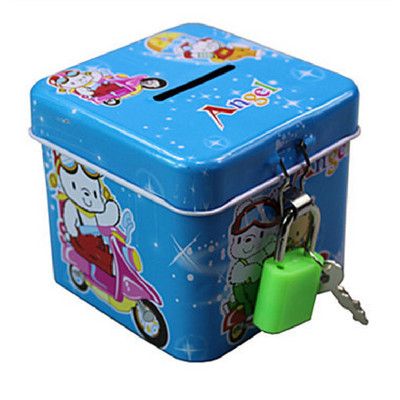 Karikatūra Metāla cūciņa banka ar slēdzenes atslēgu Naudas monētu seifa naudas kaste Radošs monētu futrālis Bērniem jaukas rotaļlietas bērniem dzimšanas dienas dāvanas