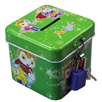 Karikatūra Metāla cūciņa banka ar slēdzenes atslēgu Naudas monētu seifa naudas kaste Radošs monētu futrālis Bērniem jaukas rotaļlietas bērniem dzimšanas dienas dāvanas