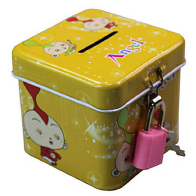 Karikatūra Metāla cūciņa banka ar slēdzenes atslēgu Naudas monētu seifa naudas kaste Radošs monētu futrālis Bērniem jaukas rotaļlietas bērniem dzimšanas dienas dāvanas