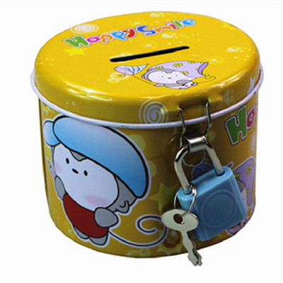 Karikatūra Metāla cūciņa banka ar slēdzenes atslēgu Naudas monētu seifa naudas kaste Radošs monētu futrālis Bērniem jaukas rotaļlietas bērniem dzimšanas dienas dāvanas