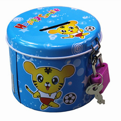 Karikatūra Metāla cūciņa banka ar slēdzenes atslēgu Naudas monētu seifa naudas kaste Radošs monētu futrālis Bērniem jaukas rotaļlietas bērniem dzimšanas dienas dāvanas