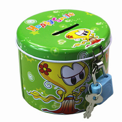 Karikatūra Metāla cūciņa banka ar slēdzenes atslēgu Naudas monētu seifa naudas kaste Radošs monētu futrālis Bērniem jaukas rotaļlietas bērniem dzimšanas dienas dāvanas