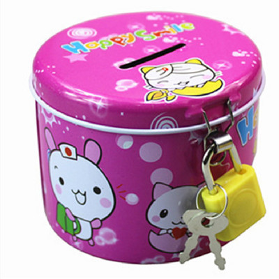 Karikatūra Metāla cūciņa banka ar slēdzenes atslēgu Naudas monētu seifa naudas kaste Radošs monētu futrālis Bērniem jaukas rotaļlietas bērniem dzimšanas dienas dāvanas