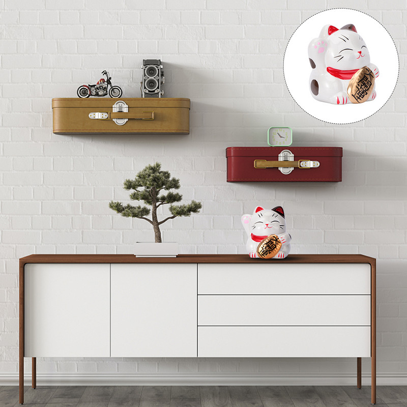 Kaķu banka cūciņa Lucky Kidsmoney Fortūna Maneki Neko Banks Ķīniešu fen šui vicina karikatūras kaste Saving japāņu āziešu dzīvnieka figūriņa