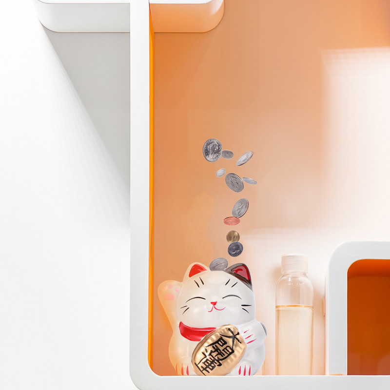 Kaķu banka cūciņa Lucky Kidsmoney Fortūna Maneki Neko Banks Ķīniešu fen šui vicina karikatūras kaste Saving japāņu āziešu dzīvnieka figūriņa