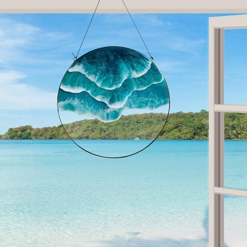 Agatator cu val de ocean Decorare perete cu val de mare Pandantiv Fond TV Decorare perete Pandantiv Decor pentru baie pentru casă