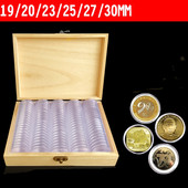Regulējams antioksidantu kolekcijas futrālis monētu uzglabāšanas kaste Sākums Vienkāršs piemiņas konteiners Koka displeja kapsulas Universālas