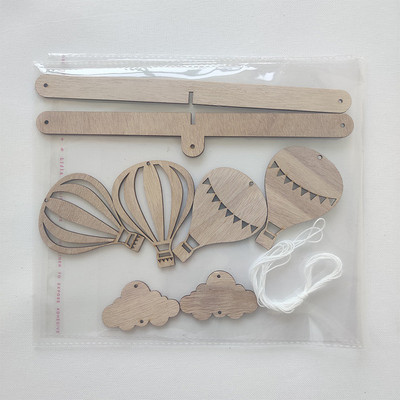 Bērnu istabas karstā gaisa balona kulons koka vēja zvans bērniem bērnu istabas dekorācijas sienas telts piekarināmie rotājumi sapņu ķērējs