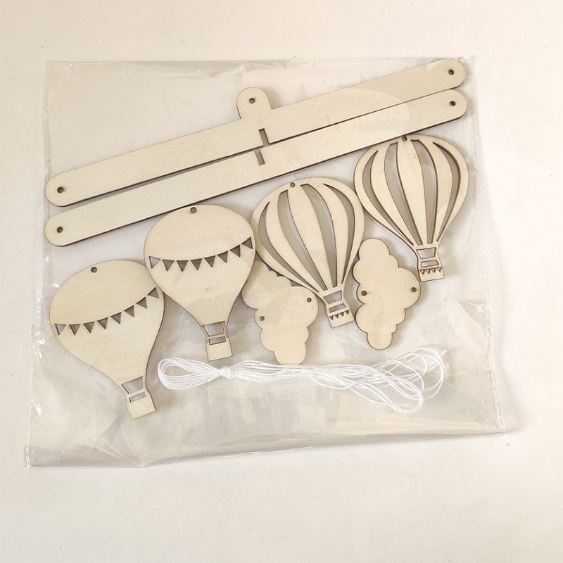 Bērnu istabas karstā gaisa balona kulons koka vēja zvans bērniem bērnu istabas dekorācijas sienas telts piekarināmie rotājumi sapņu ķērējs