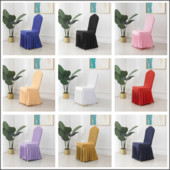 Vienkrāsains spandeksa krēslu pārvalki svārki kroku stila universāls krēsla pārvalks viesnīcas banketu ballīšu pasākuma kāzu dekorēšanai