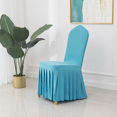 Vienkrāsains spandeksa krēslu pārvalki svārki kroku stila universāls krēsla pārvalks viesnīcas banketu ballīšu pasākuma kāzu dekorēšanai