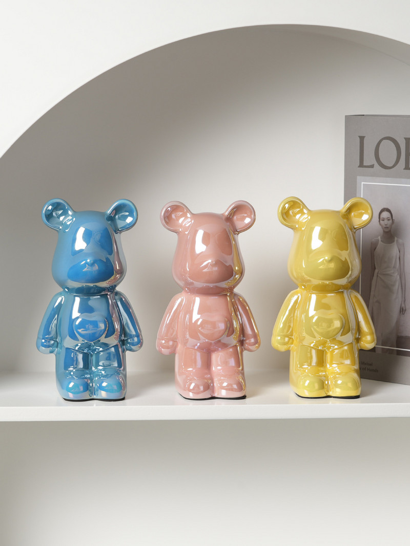 Little Bear ceramics saving pot Декорация на дома Кутия за монети Касичка за пари скандинавска фигурка офис аксесоари детски подарък декорация