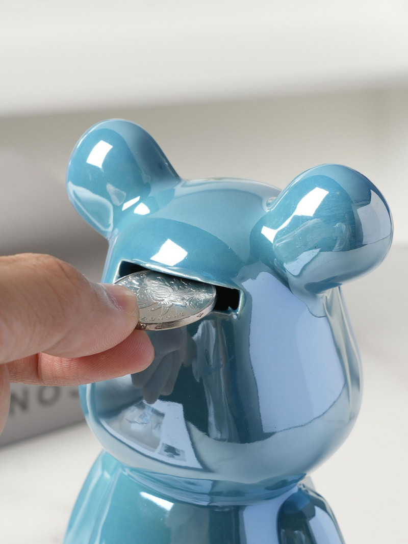 Little Bear ceramics saving pot Декорация на дома Кутия за монети Касичка за пари скандинавска фигурка офис аксесоари детски подарък декорация