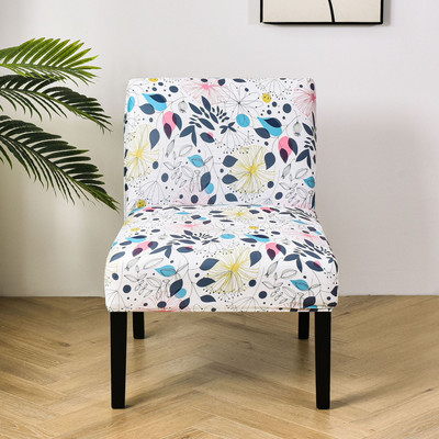 Rastezljiva navlaka za stolicu bez ruku s cvjetnim printom Presvlaka za jednu sofu s nordijskim naglaskom Elastična zaštitna navlaka za kauč