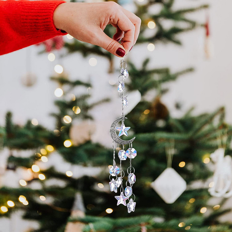 Kristály Életfa fogók Kristályok Golyós medál Szivárvány készítő Függő Napfogó Ablak Dísz Ablak Otthon Kert Dekoráció