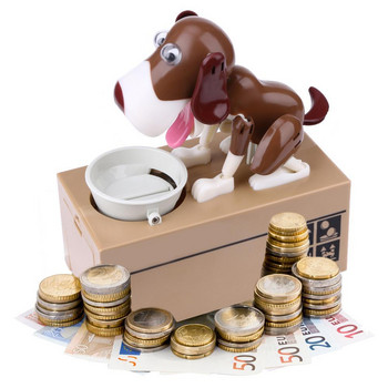 Сладко малко куче Прасенце Save Money Bank Saving Money Pot Кутия за монети Автоматична кражба за монети Кутия за спестяване на пари Детски подарък