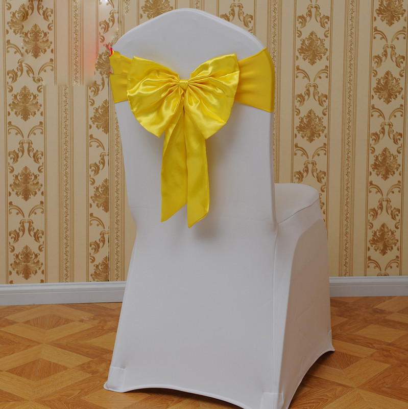 Esküvői Székek Csokornyakkendők Szatén Szárnyas Spandex Mindenhez illő dekoráció Lycra Stretch Hotel Születésnapi Party Szép dizájn Divat Luxus